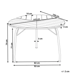 Beliani VARENNA - Tuintafel - Lichtbruin - 110 cm - Acaciahout Clearance