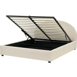 Beliani VAUCLUSE - Bed met opbergruimte - Beige - 160x200 cm - Polyester