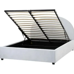 Beliani VAUCLUSE - Bed met opbergruimte - Lichtblauw - 140 x 200 cm - Stof Online