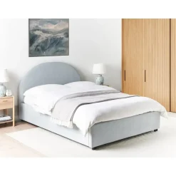 Beliani VAUCLUSE - Bed met opbergruimte - Lichtblauw - 140 x 200 cm - Stof Online