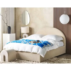 Beliani VAUCLUSE - Bed met opbergruimte - Beige - 140 x 200 cm - Polyester