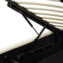 Beliani VAUCLUSE - Bed met opbergruimte - Beige - 140 x 200 cm - Polyester