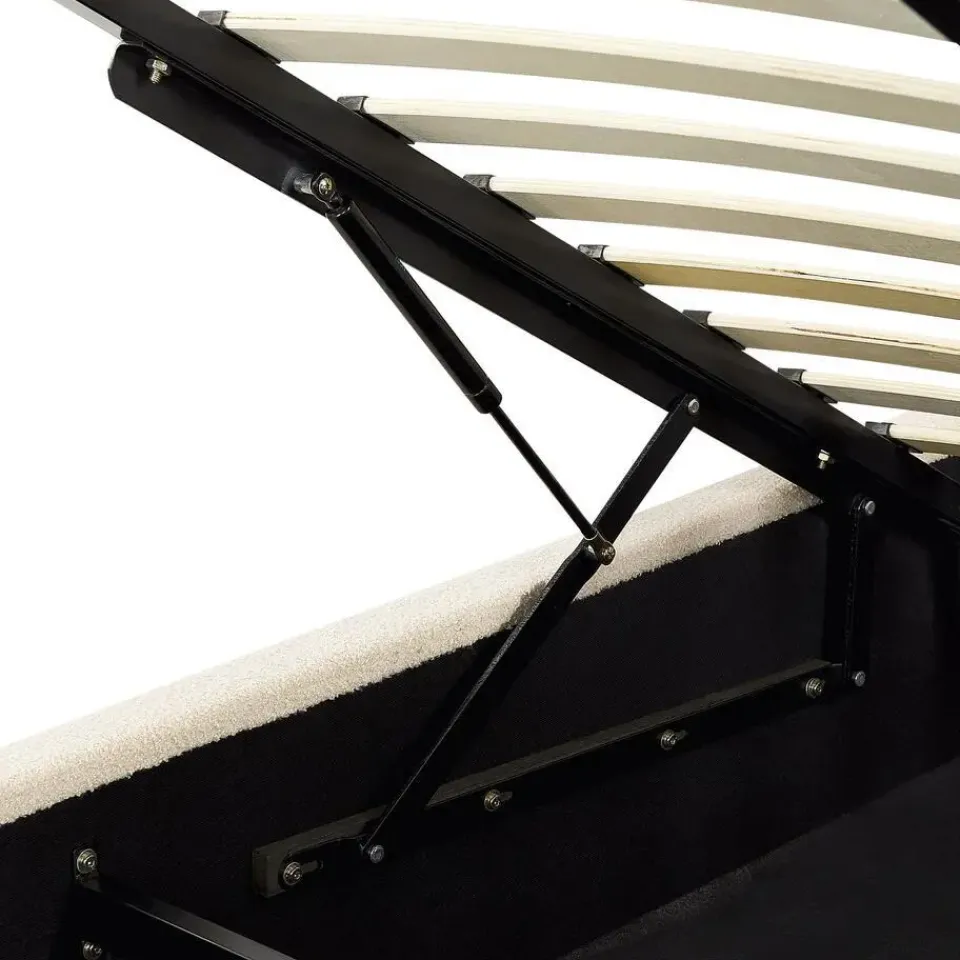 Beliani VAUCLUSE - Bed met opbergruimte - Beige - 140 x 200 cm - Polyester