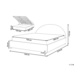 Beliani VAUCLUSE - Bed met opbergruimte - Beige - 140 x 200 cm - Polyester