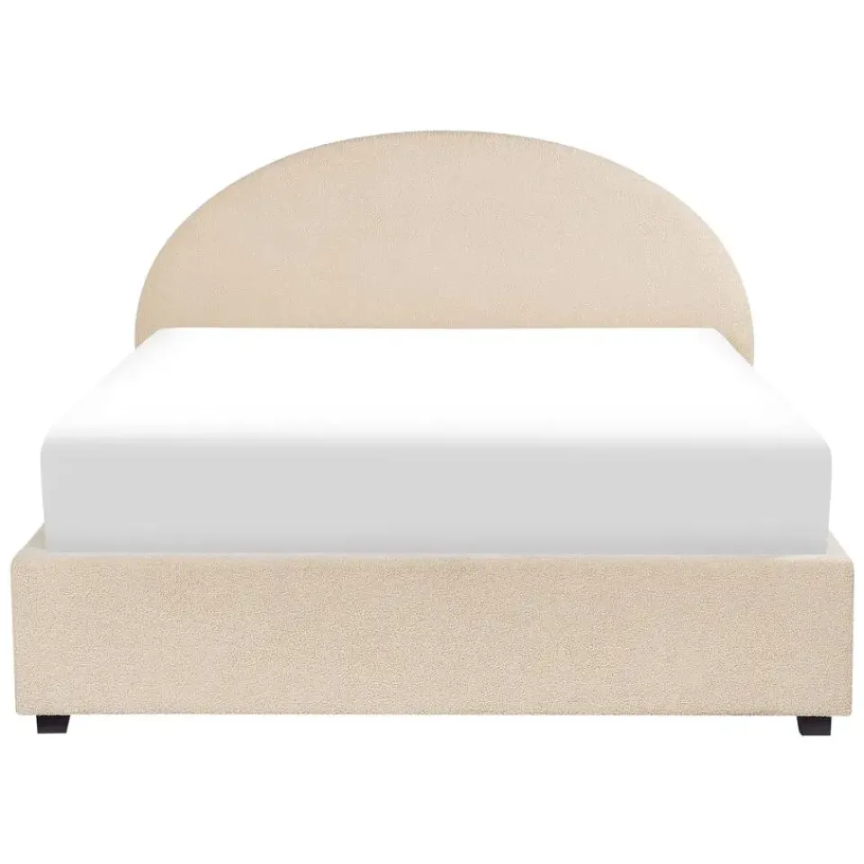 Beliani VAUCLUSE - Bed met opbergruimte - Beige - 140 x 200 cm - Polyester
