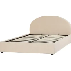 Beliani VAUCLUSE - Bed met opbergruimte - Beige - 140 x 200 cm - Polyester