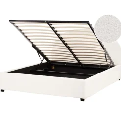 Beliani VAUCLUSE - Bed met opbergruimte - Gebroken wit - 160 x 200 cm - Bouclé Outlet