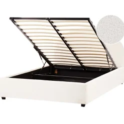 Beliani VAUCLUSE - Bed met opbergruimte - Gebroken wit - 140 x 200 cm - Bouclé Hot