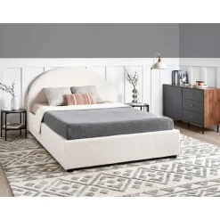 Beliani VAUCLUSE - Bed met opbergruimte - Gebroken wit - 140 x 200 cm - Bouclé Hot