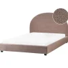 Beliani VAUCLUSE - Tweepersoonsbed - Taupe - 140 x 200 cm - Bouclé Hot