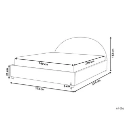 Beliani VAUCLUSE - Tweepersoonsbed - Taupe - 140 x 200 cm - Bouclé Hot