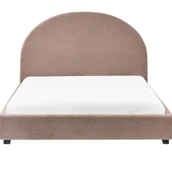 Beliani VAUCLUSE - Tweepersoonsbed - Taupe - 140 x 200 cm - Bouclé Hot