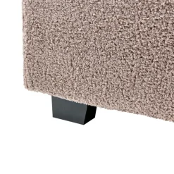 Beliani VAUCLUSE - Tweepersoonsbed - Taupe - 140 x 200 cm - Bouclé Hot