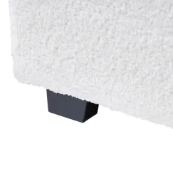 Beliani VAUCLUSE - Tweepersoonsbed - Gebroken wit - 180 x 200 cm - Bouclé