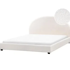 Beliani VAUCLUSE - Tweepersoonsbed - Gebroken wit - 180 x 200 cm - Bouclé