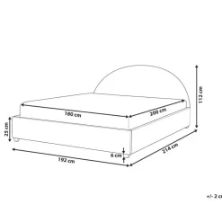 Beliani VAUCLUSE - Tweepersoonsbed - Gebroken wit - 180 x 200 cm - Bouclé