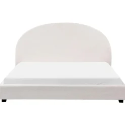 Beliani VAUCLUSE - Tweepersoonsbed - Gebroken wit - 180 x 200 cm - Bouclé