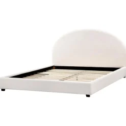 Beliani VAUCLUSE - Tweepersoonsbed - Gebroken wit - 180 x 200 cm - Bouclé