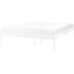 Beliani VAURS - Tweepersoonsbed - Wit - 140 x 200 cm - Staal Sale