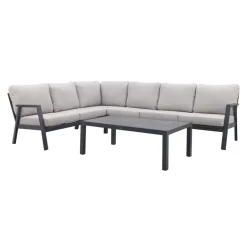 Van der Garde Tuinmeubelen - Premium VDG Viento/Atlanta hoek loungeset (4-delig) - Royal Grey/Antraciet Best