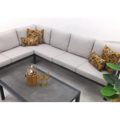 Van der Garde Tuinmeubelen - Premium VDG Viento/Atlanta hoek loungeset (4-delig) - Royal Grey/Antraciet Best