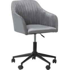 Beliani VENICE - Bureaustoel - Grijs - Fluweel Discount