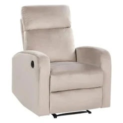 Beliani VERDAL - Relaxfauteuil elektrisch - Beige - Fluweel New