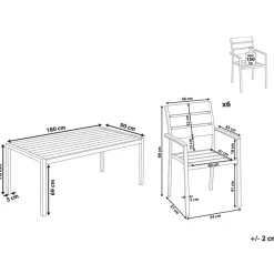 Beliani VERNIO - Tuinset voor 6 - Zwart/Bruin - Kunsthout Sale