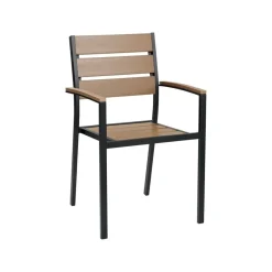 Beliani VERNIO - Tuinset voor 6 - Zwart/Bruin - Kunsthout Sale