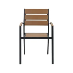 Beliani VERNIO - Tuinset voor 6 - Zwart/Bruin - Kunsthout Sale