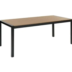 Beliani VERNIO - Tuinset voor 6 - Zwart/Bruin - Kunsthout Sale