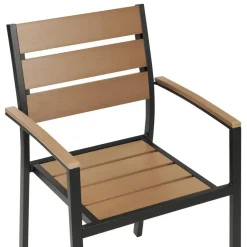 Beliani VERNIO - Tuinset voor 6 - Zwart/Bruin - Kunsthout Sale