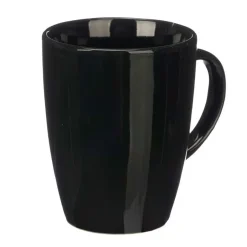 Vessia Design koffie mokken - 6x - zwart - keramiek - 330 ml Hot