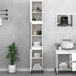 vidaXL - Badkamerkast - Wit - Bewerkt hout Hot