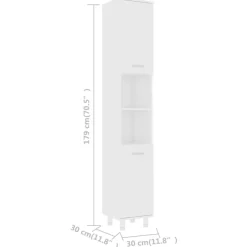 vidaXL - Badkamerkast - Wit - Bewerkt hout Discount