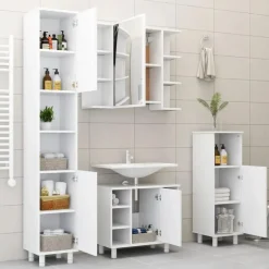 vidaXL - Badkamerkast - Wit - Bewerkt hout Discount