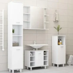 vidaXL - Badkamerkast - Wit - Bewerkt hout Clearance