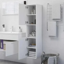 vidaXL - Badkamerkast - Wit - Bewerkt hout Online