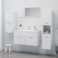 vidaXL - Badkamerkast - Wit - Bewerkt hout Online