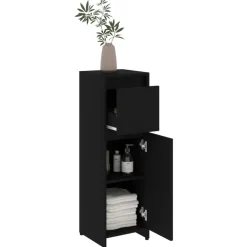 vidaXL - Badkamerkast - Zwart - Bewerkt hout Online