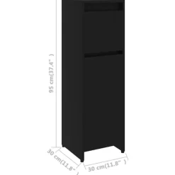 vidaXL - Badkamerkast - Zwart - Bewerkt hout Online