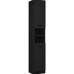 vidaXL - Badkamerkast - Zwart - Bewerkt hout