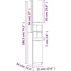 vidaXL - Badkamerkast - Zwart - Bewerkt hout