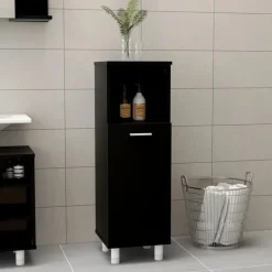 vidaXL - Badkamerkast - Zwart - Bewerkt hout Hot
