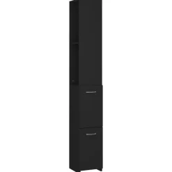 vidaXL - Badkamerkast - Zwart - Bewerkt hout