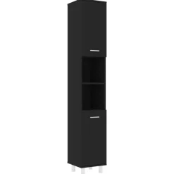 vidaXL - Badkamerkast - Zwart - Bewerkt hout Online