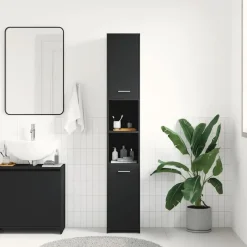 vidaXL - Badkamerkast - Zwart - Bewerkt hout Outlet