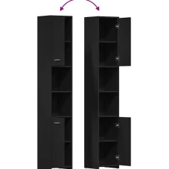 vidaXL - Badkamerkast - Zwart - Bewerkt hout Outlet