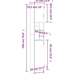 vidaXL - Badkamermeubel - Grijs - Bewerkt hout New