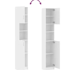 vidaXL - Badkamermeubel - Wit - Bewerkt hout